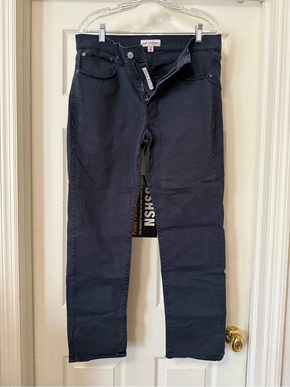 Men's Navy Stretch Jeans - Classic Straight Fit